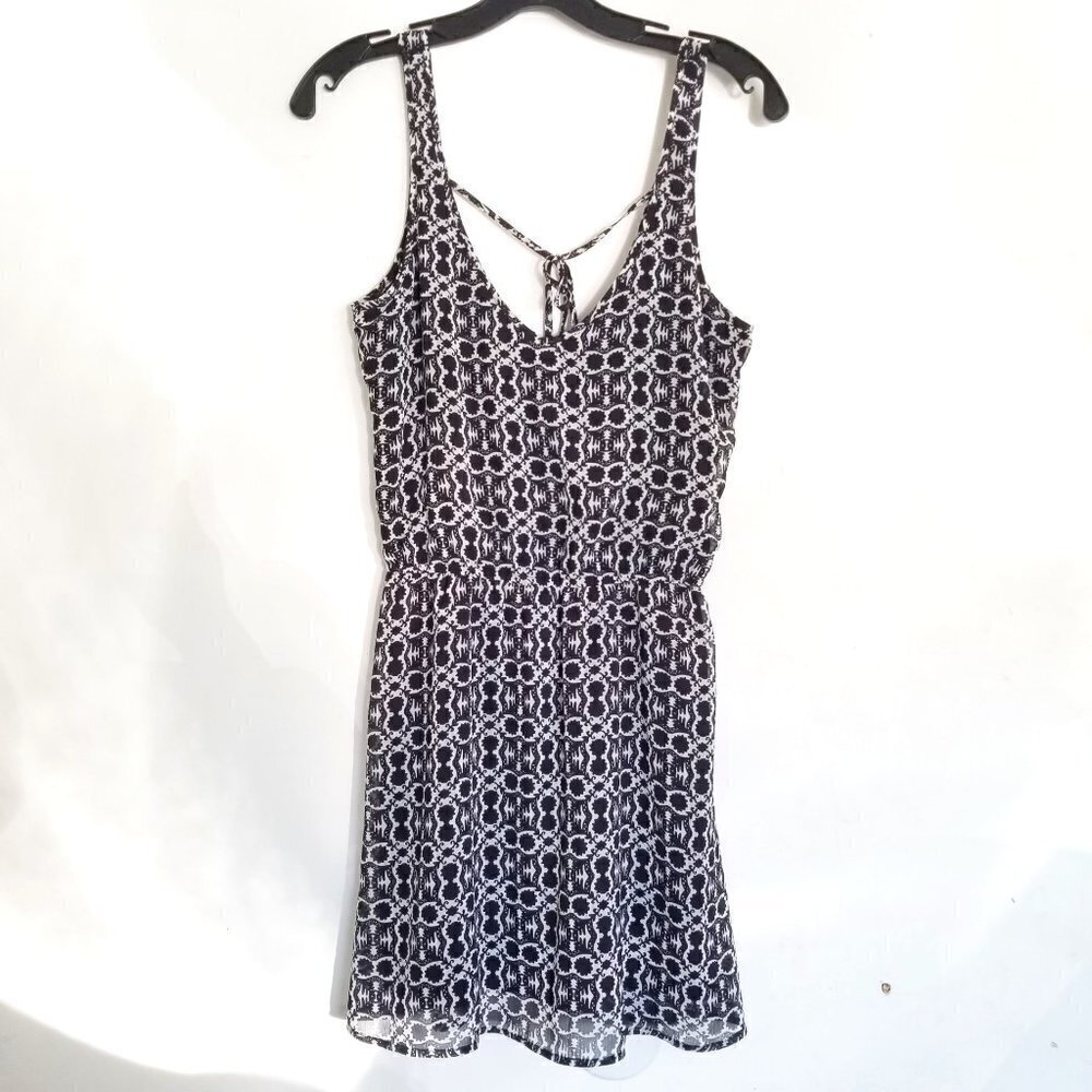 Hollister Sleeveless Coverup Pullover Cinch Geometric Print Dress Size XS